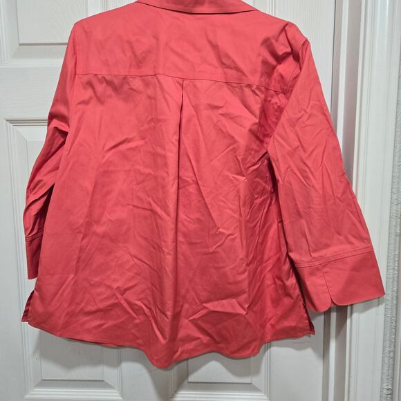 Chico’s No-Iron Pink Button Shirt Blouse Size XL 3 Office Career Wear - Picture 8 of 9